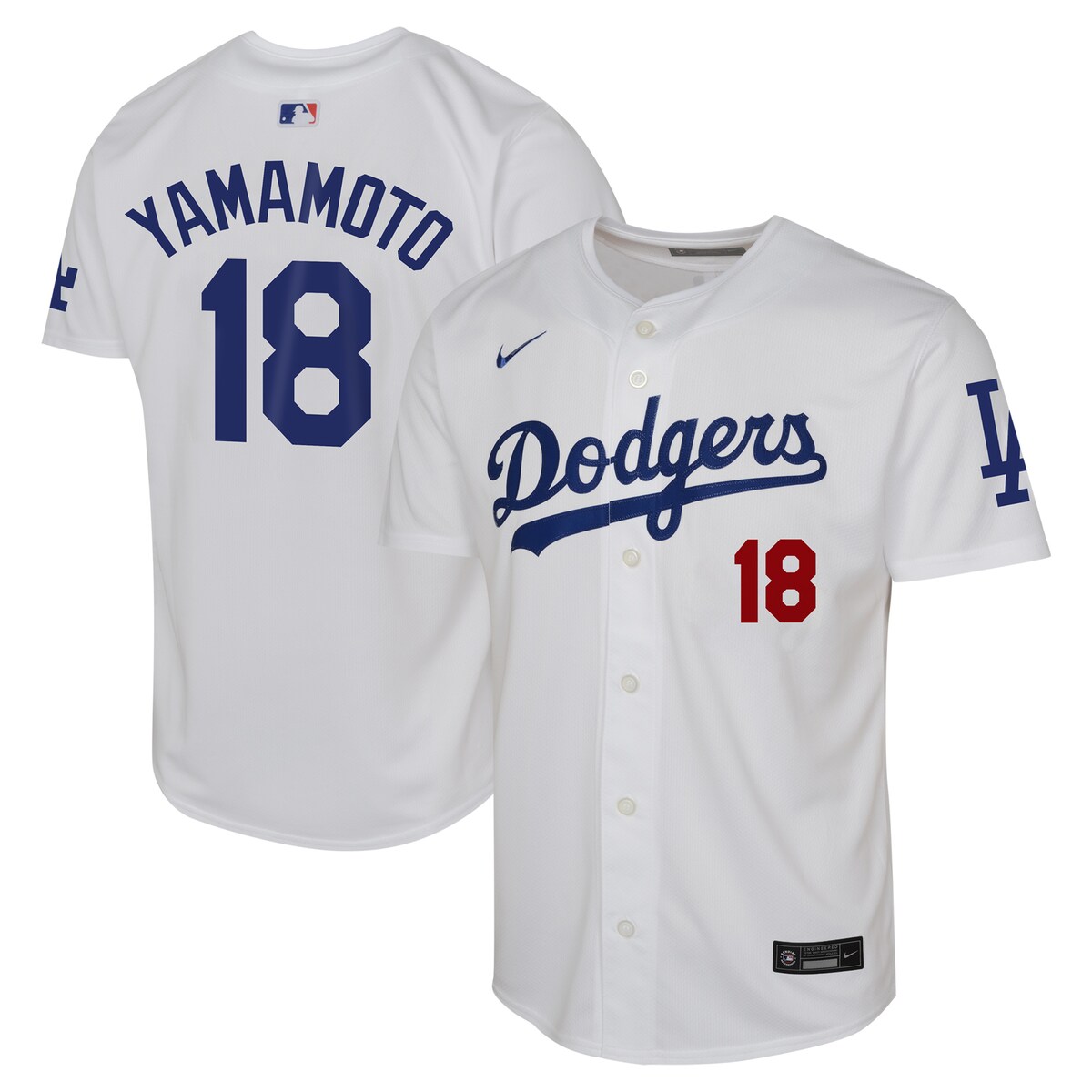 MLB ドジャース 山本 由伸 ホーム リミテッド ユニフォーム Nike ナイキ キッズ ホワイト (2024 Nike Youth Limited Player Jerseys - FTF NTP Master Style)