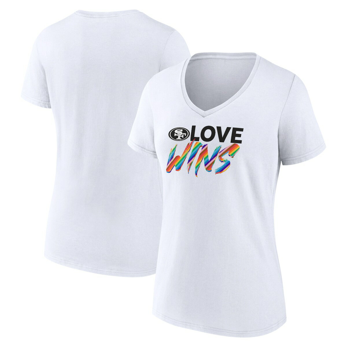 NFL 49ers VlbN TVc Fanaticsit@ieBNXj fB[X zCg (24 Women's Love Wins Cotton Short Sleeve Tee)