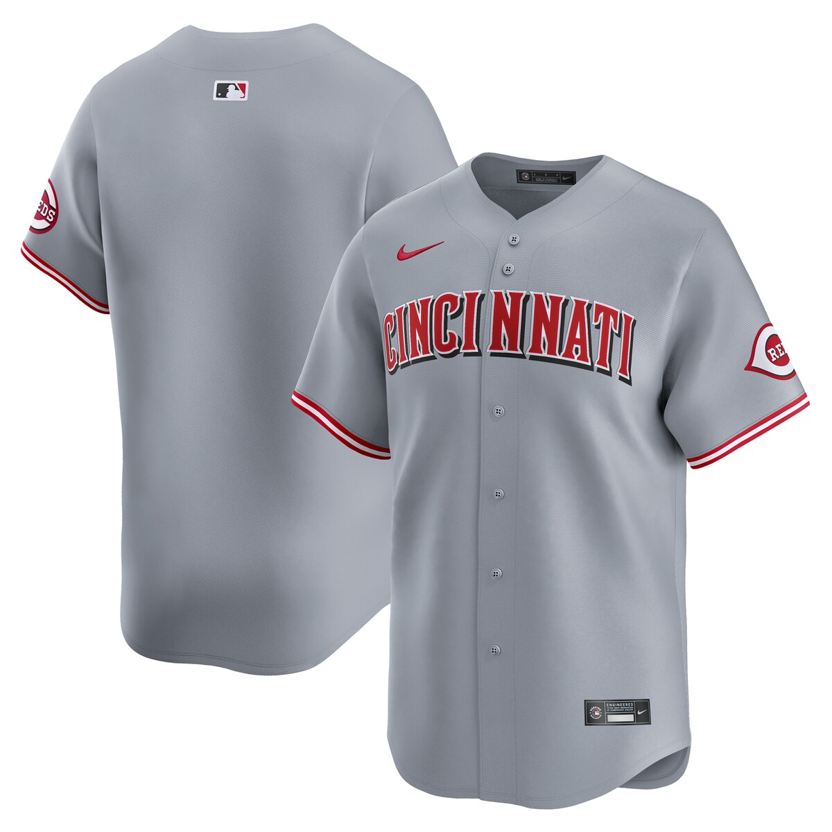 MLB レッズ アウェイ　リミテッド ユニフォーム Nike ナイキ メンズ グレイ (2024 Nike Men's Limited Team Blank Jerseys - FTF NTP Master Style)