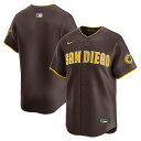 This San Diego Padres Limited jersey is inspired by the on-field uniforms of your favorite team and keeps you comfortable beyond the last inning. Crafted by Nike using the lightweight comfort of stretch mesh fabric, it features an authentic look with twill details. The innovative Vapor Premier chassis allows for more flexible movement and teams up with Dri-FIT ADV technology to deliver exceptional sweat-wicking power so you can stay dry as you cheer on the San Diego Padres.Short sleeveRounded hemJersey Color Style: AwayFull-button frontMachine wash, tumble dry lowHeat-applied woven MLB Batterman and jock tagOfficially licensedEmbroidered Swoosh logoImportedRecycled trims and twill details help provide a more authentic look and feelBrand: NikeNike Dri-FIT ADV technology combines moisture-wicking fabric with advanced engineering and features to help you stay dry and comfortable.Vapor Premier chassis is made with breathable, high-performance fabric that improves mobility and moisture managementNike Limited jersey is inspired by the on-field uniform of your favorite teamSublimated sleeve patchesMove To Zero is Nike's journey toward zero carbon and zero waste to help protect the future of sport. Apparel labeled sustainable materials is made with at least 55% recycled content.Standard fitMaterial: 100% Recycled Polyester Double-Knit MeshNike LimitedHeat-sealed twill front logo or wordmark with zigzag stitching