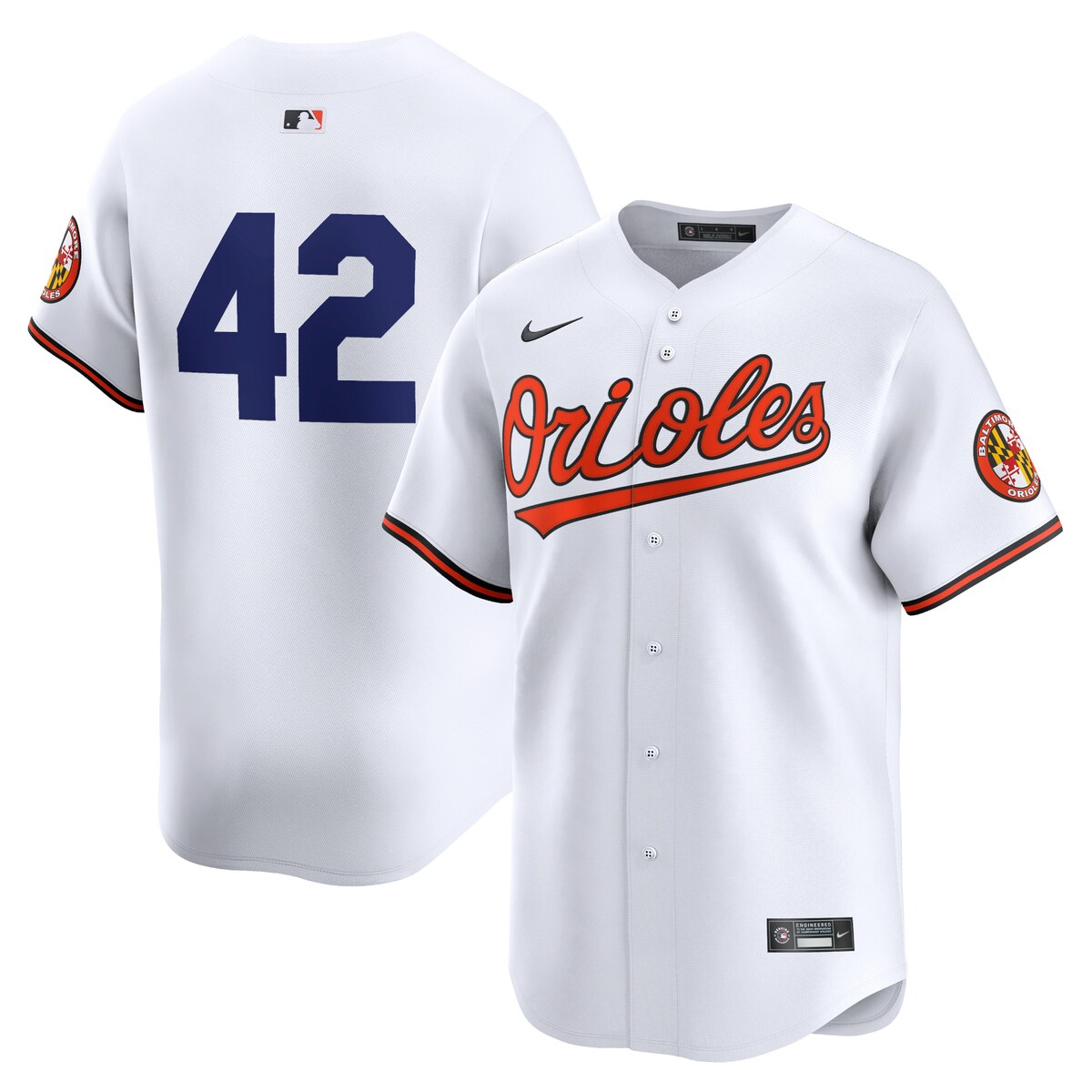 【公式グッズ】MLB オリオールズ リミテッド ユニフォーム Nike ナイキ メンズ ホワイト (Men's Limited MLB 2024 Jackie Robinson Day Jerseys - FTF NTP Master Style)
