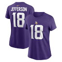 【公式グッズ】NFL バイキングス ジャスティン・ジェファーソン Tシャツ Nike/ナイキ レディース パープル (24 Women's Nike Playe...