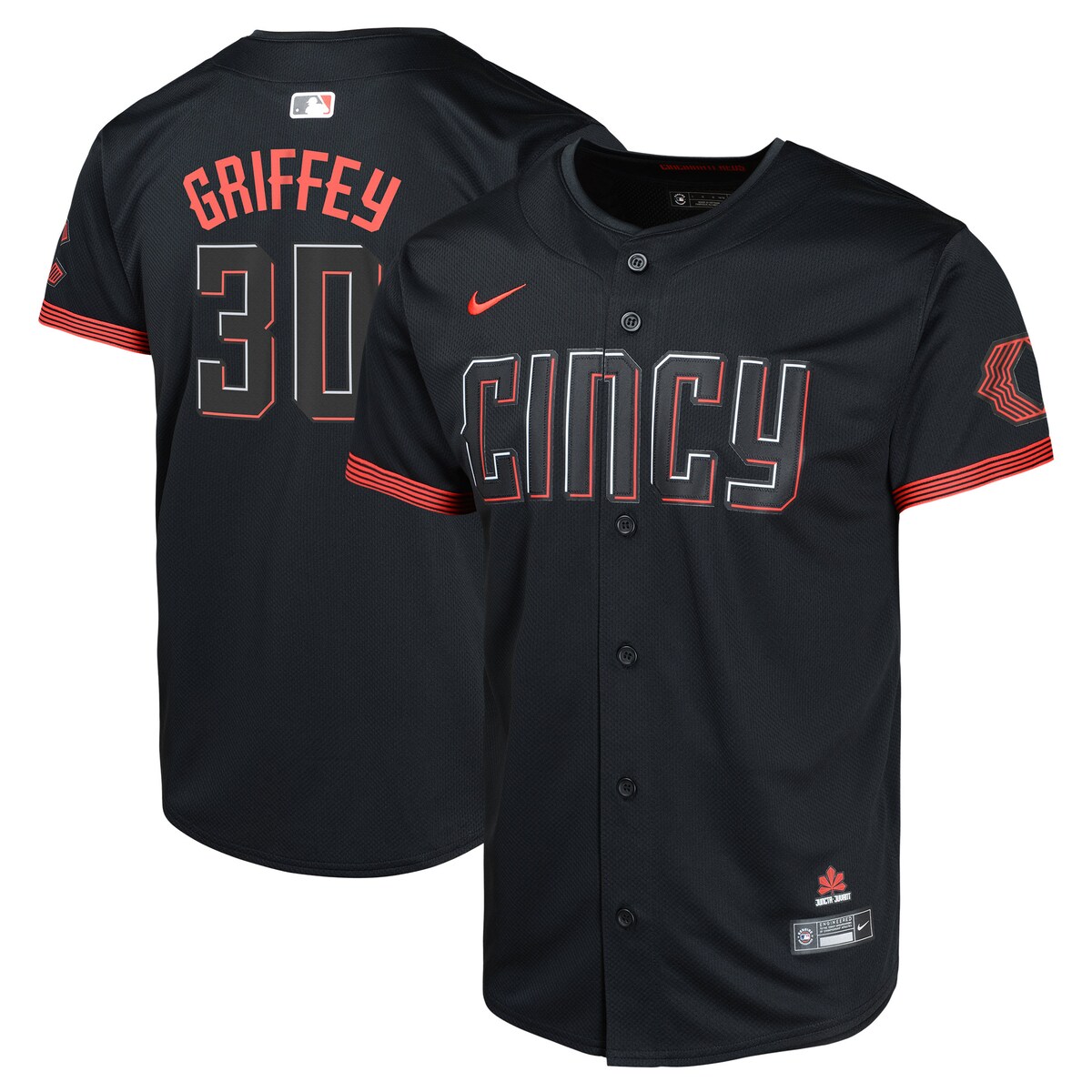 【公式グッズ】MLB レッズ ケン・グリフィーJr. リミテッド ユニフォーム Nike ナイキ キッズ ブラック (Yth Limited CC Carryover Player Jersey)