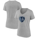 MLS カンザスシティ Tシャツ Fanatics（ファナティクス） レディース スティール (NUT S24 Women's Evergreen Cotton Official Logo V-Neck Tee)