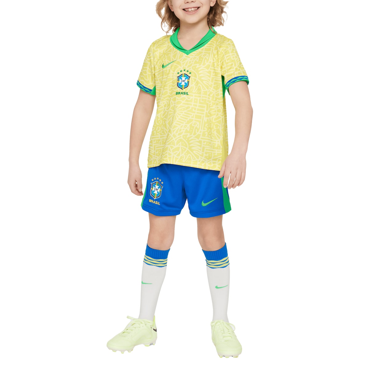 NATIONAL TEAM ブラジル代表 ホーム ユニフォーム （レプリカ） Nike ナイキ トドラー イエロー (NIK SU24 Little Kids Stadium Kit Set)