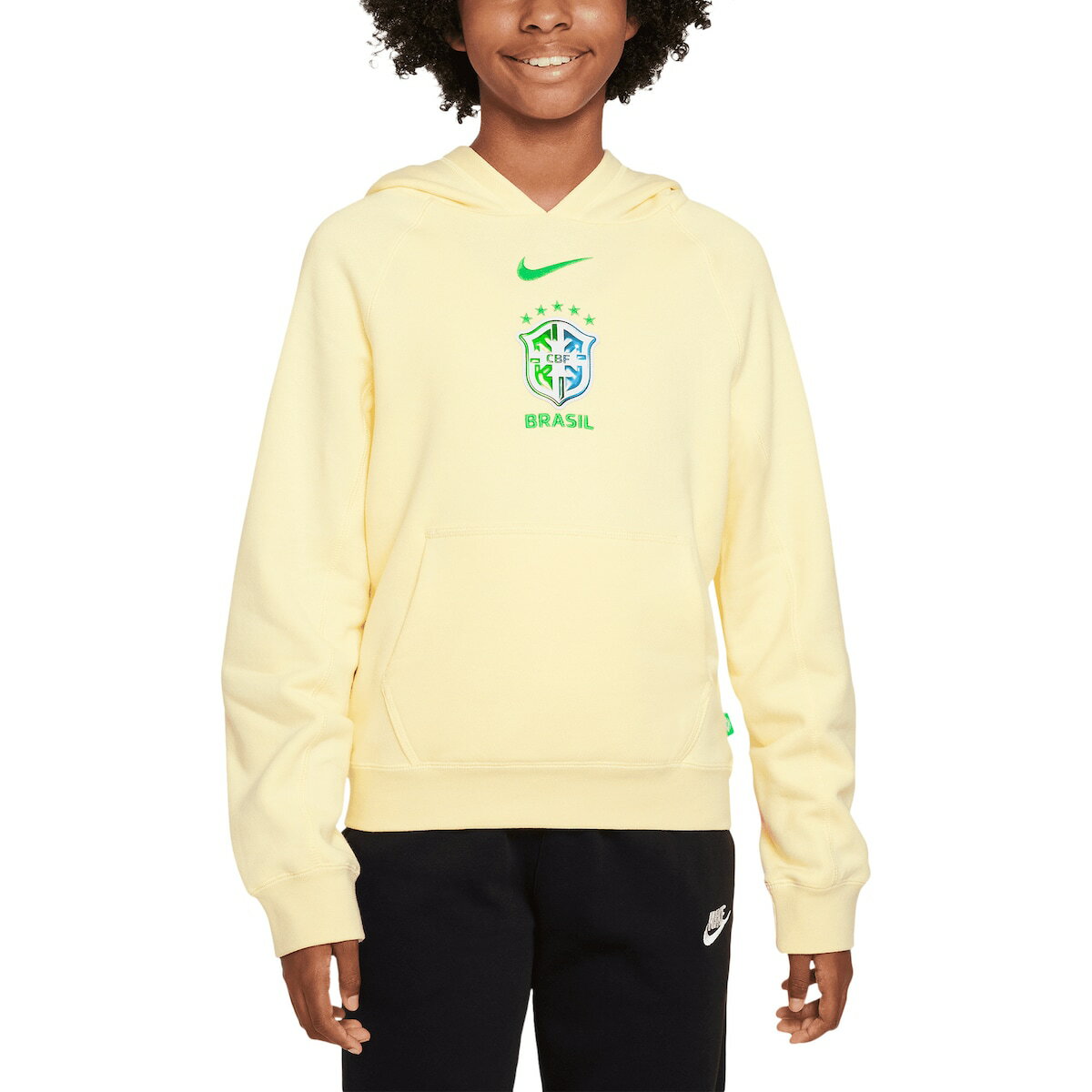 NATIONAL TEAM ブラジル代表 プルオーバー パーカー Nike ナイキ キッズ イエロー (NIK SU24 Youth NSW Air PO Hood)