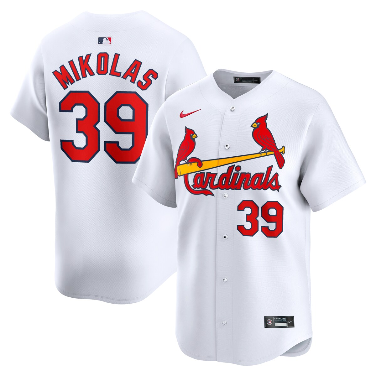 【公式グッズ】MLB カージナルス マイルズ・マイコラス リミテッド ユニフォーム Nike ナイキ メンズ ホワイト (2024 Nike Men's Limited Player Jerseys - FTF NTP Master Style)