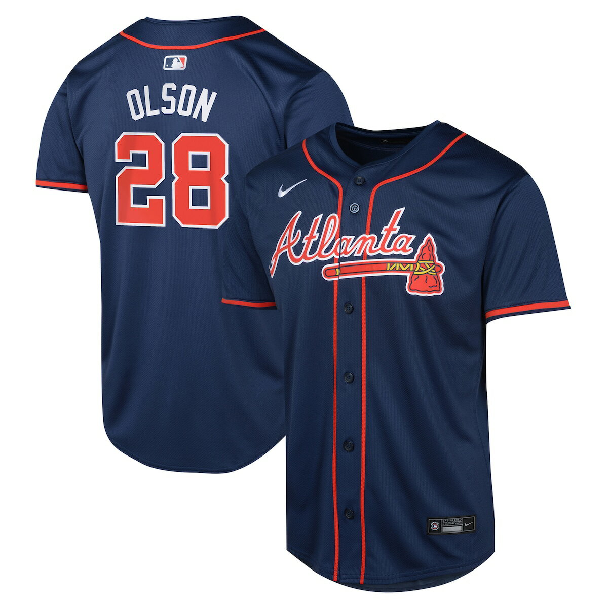 MLB ブレーブス マット・オルソン オルタネイト リミテッド ユニフォーム Nike ナイキ キッズ ネイビー (Youth Limited Player Jersey)