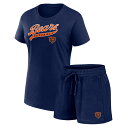 【公式グッズ】NFL ベアーズ ショートパンツ Fanatics(ファナティクス) レディース ネイビー (24 Women's Start to Finish Tee/Short Combo Pack)