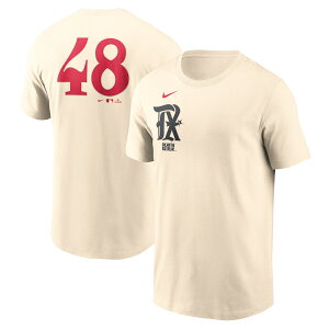 【公式グッズ】MLB レンジャーズ ジェイコブ・デグロム Tシャツ Nike ナイキ メンズ クリーム (Nike Fuse N&N Men's City Connect)