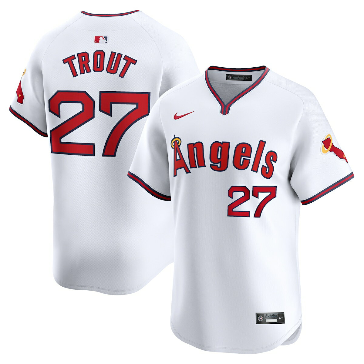 【公式グッズ】MLB エンゼルス マイク・トラウト リミテッド ユニフォーム Nike ナイキ メンズ ホワイト (Nike Men's Limited Players Jersey - Not MTO Eligible)