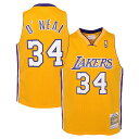 【公式グッズ】NBA レイカーズ シャキール・オニール ユニフォーム Mitchell & Ness(ミッチェル&ネス) キッズ ゴールド (MNC HWC Y...