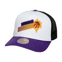 Men's Mitchell & Ness White Phoenix Suns Hardwood Classics Blocker Foam Front Trucker Snapback Hat