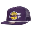 【公式グッズ】NBA レイカーズ スナップバック キャップ Mitchell & Ness/ミッチェル&ネス メンズ パープル (24 NBA MNC Roper Meshback Trucker Snapback Hat)(4)
