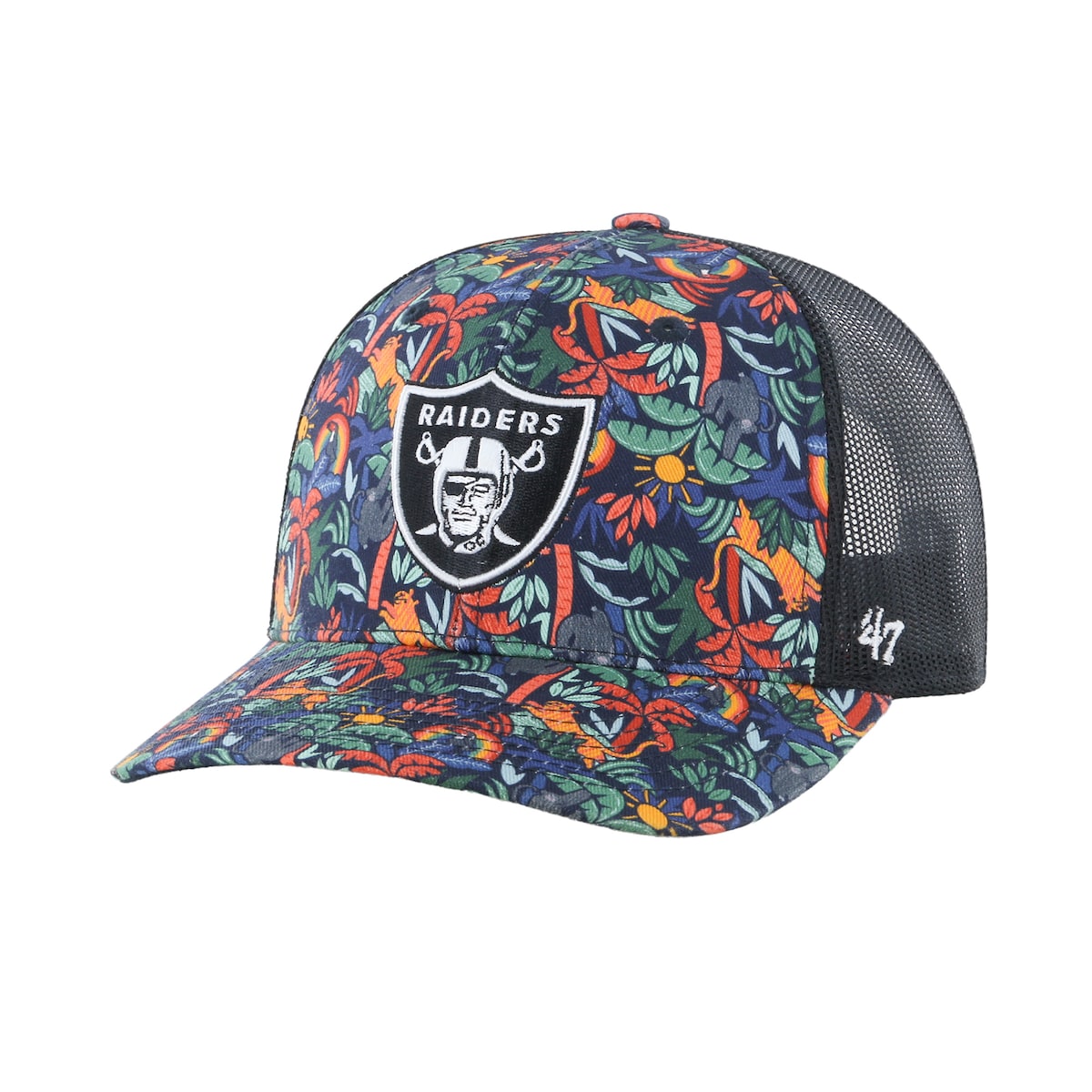 NFL レイダース アジャスタブルキャップ 039 47 キッズ ネイビー (NFL Youth Jungle Gym Trucker)