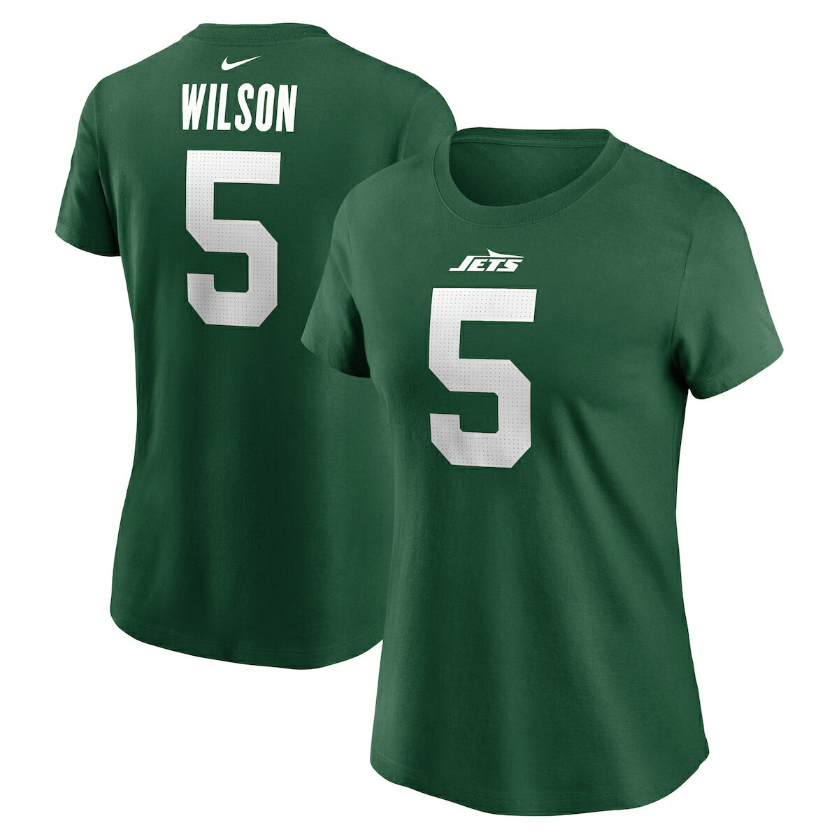 Represent your favorite player with this Nike Garrett Wilson Name & Number T-Shirt. It's designed as an everyday alternative to the new and improved on-field New York Jets jerseys. Soft fabric makes this New York Jets tee an ideal option for game day.Crew neckOfficially licensedImportedShort sleeveBrand: NikeScreen-print graphicsRibbed collarMaterial: 100% Cotton