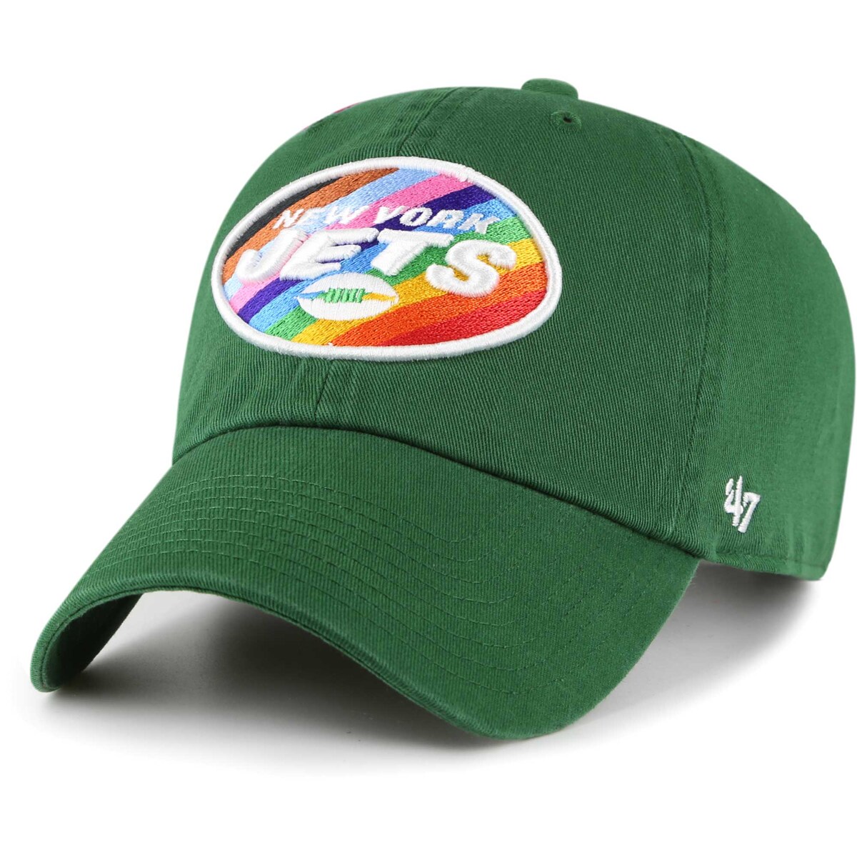 Men's '47 Green New York Jets Pride Cleanup Adjustable Hat