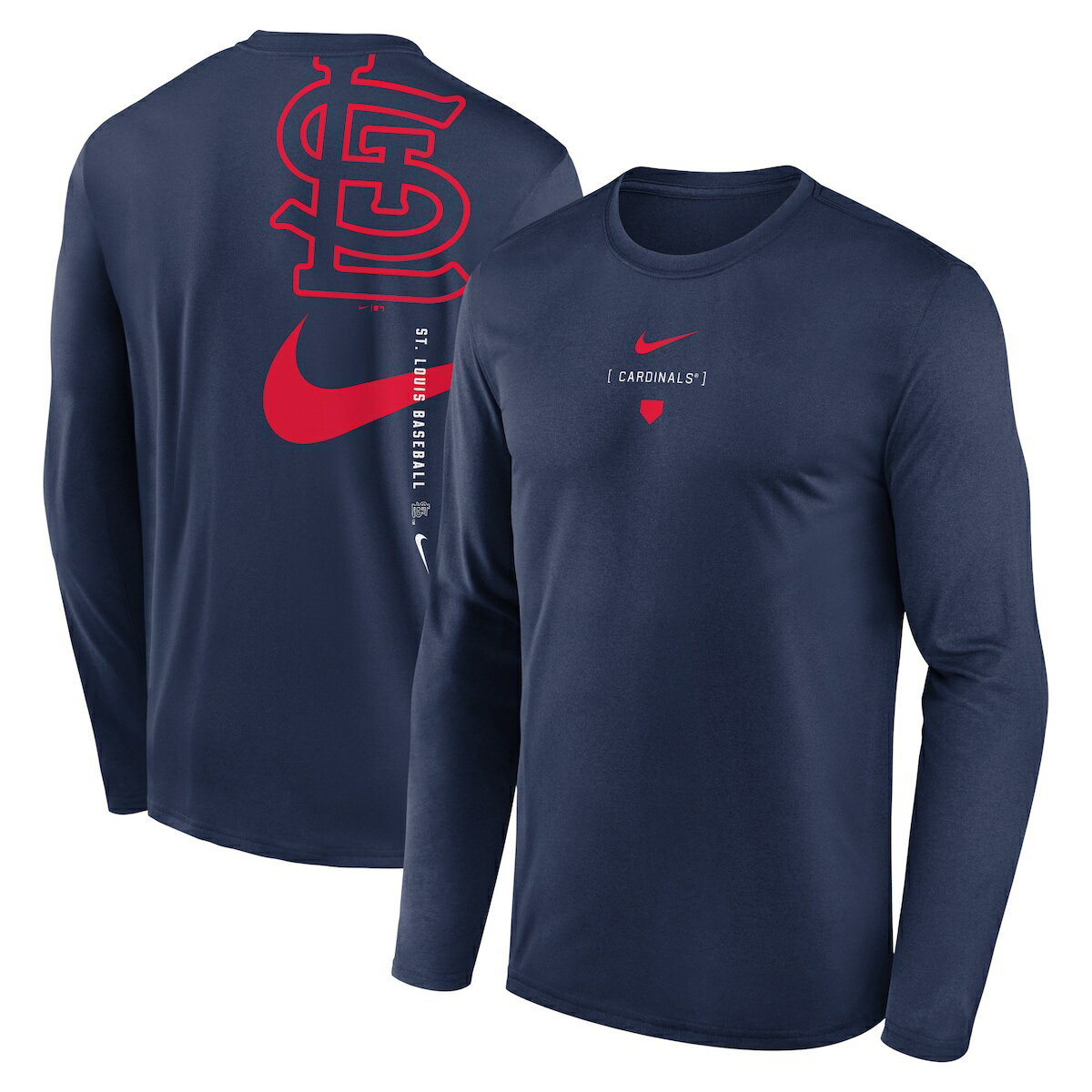 MLB カージナルス Tシャツ Nike ナイキ メンズ ネイビー (Men's Nike Large Swoosh Back Legend Tee SP24)