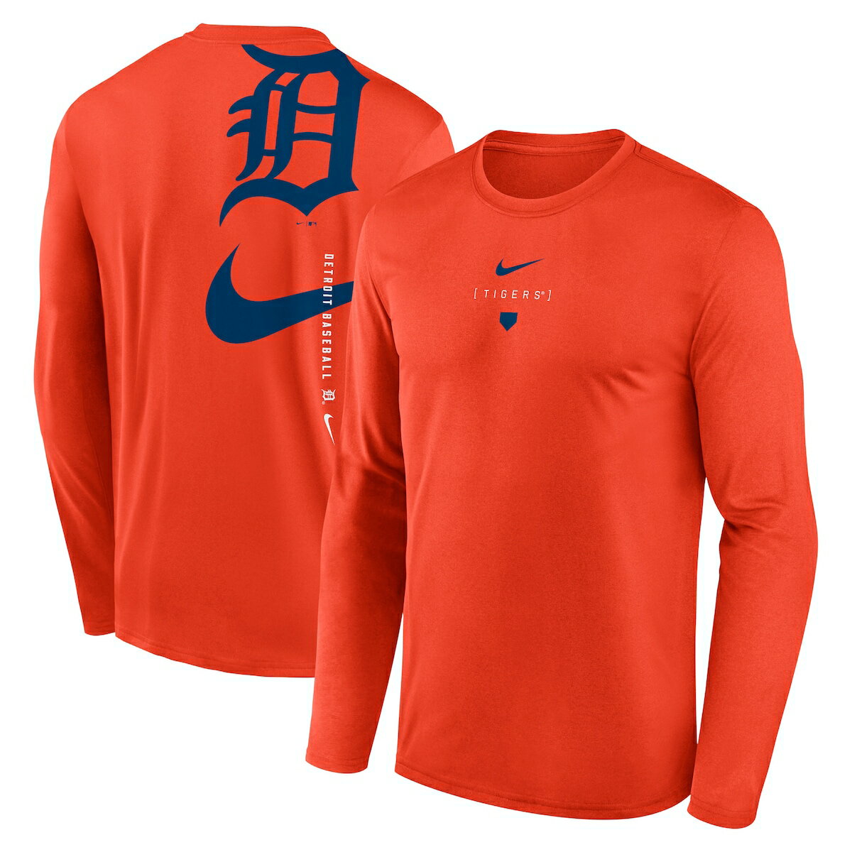 【公式グッズ】MLB タイガース Tシャツ Nike ナイキ メンズ オレンジ (Men's Nike Large Swoosh Back Legend Tee SP24)