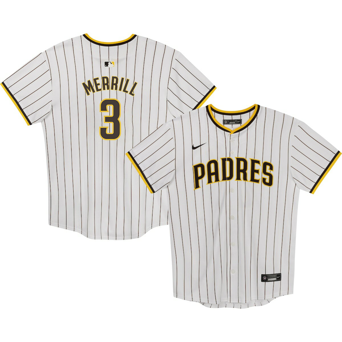 MLB パドレス ジャクソン・メリル ユニフォーム Nike ナイキ トドラー ホワイト (Preschool Nike Game Jerseys - Merrill)