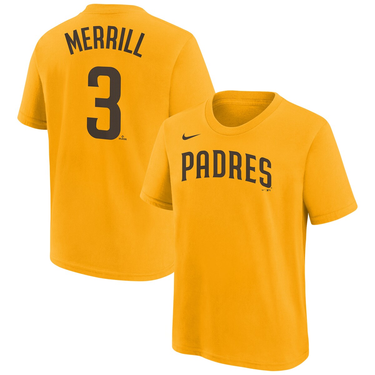 MLB パドレス ジャクソン・メリル ネーム&ナンバー Tシャツ Nike ナイキ キッズ ゴールド (Youth Nike N&N Tees - Merrill)