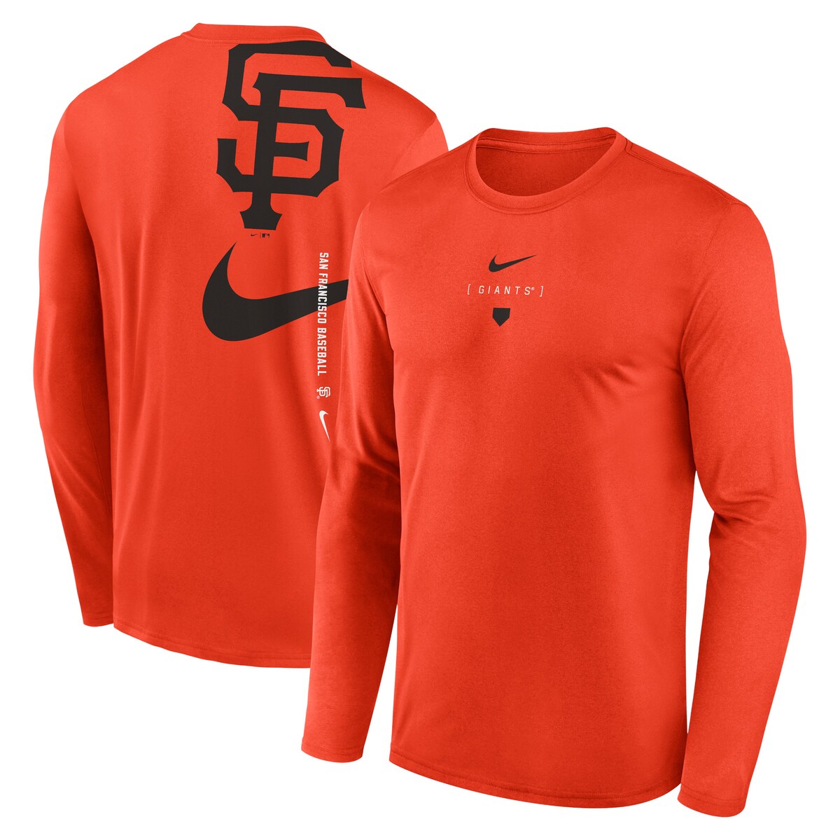 Men's Nike Orange San Francisco Giants Large Swoosh Back Legend Performance T-Shirt