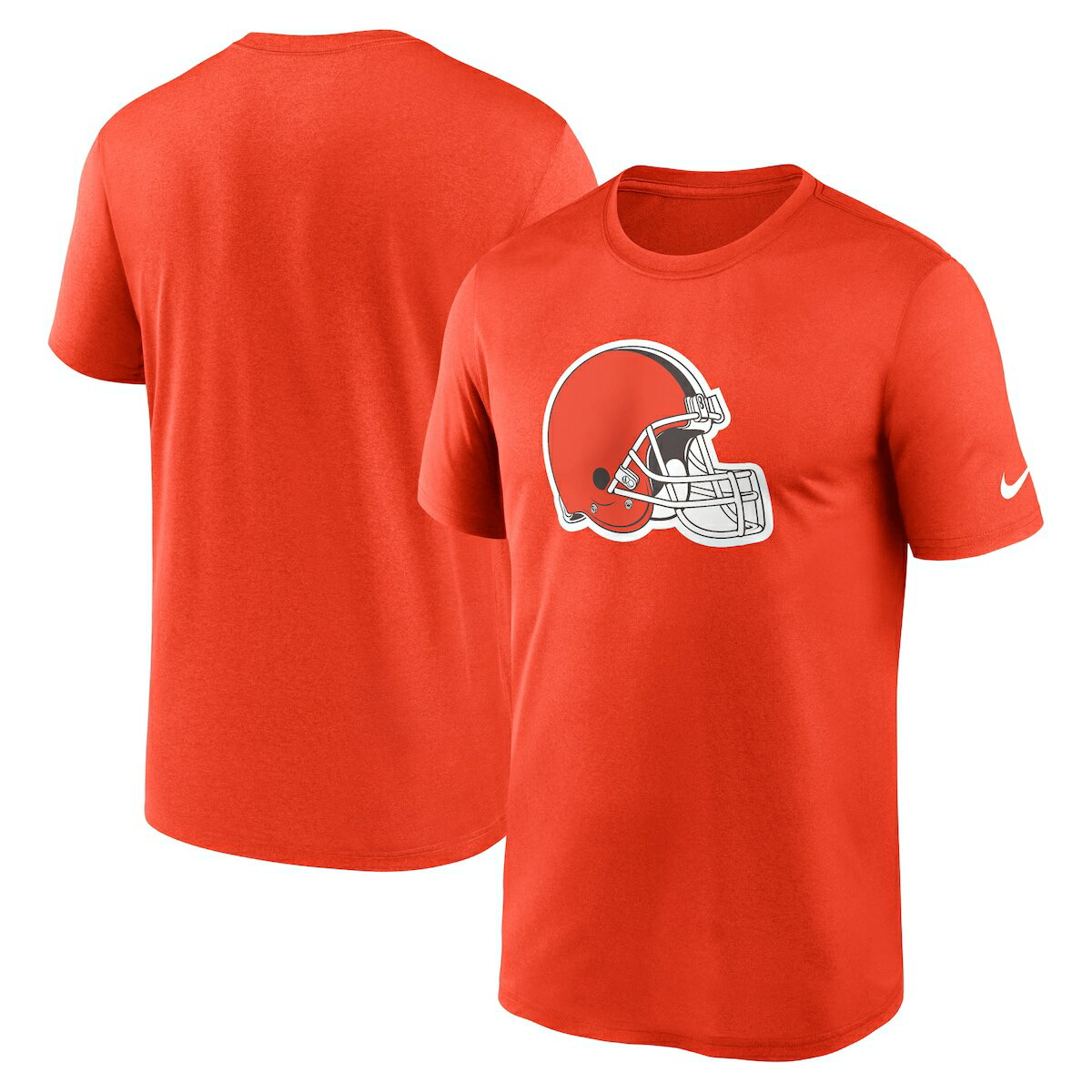 Men's Nike Orange Cleveland Browns Legend Logo Helmet Performance T-Shirt