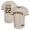 【公式グッズ】MLB ブルワーズ クリスチャン・イェリッチ ホーム ユニフォーム Nike/ナイキ キッズ クリーム (OST Youth Home Game Player Jersey)