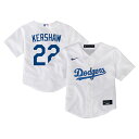 【公式グッズ】MLB ドジャース クレイトン・カーショウ ホーム ユニフォーム Nike ナイキ トドラー ホワイト (OST Toddler 2024 Nik...