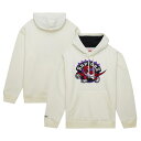 【公式グッズ】NBA ラプターズ プルオーバー パーカー Mitchell & Ness/ミッチェル&ネス メンズ クリーム (NBA Mitchell & Ness SP24 Men's HWC Vintage Cream Felt Applique PO Hoodie)
