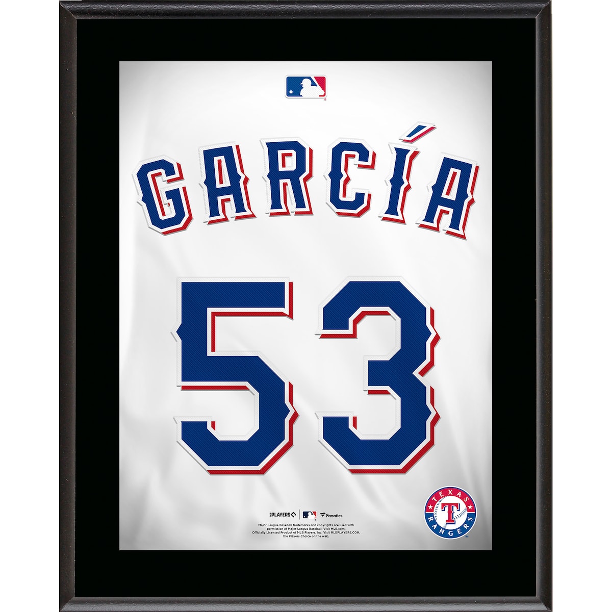 Adolis Garcia Texas Rangers 10.5" x 13" Jersey Number Sublimated Player Plaque