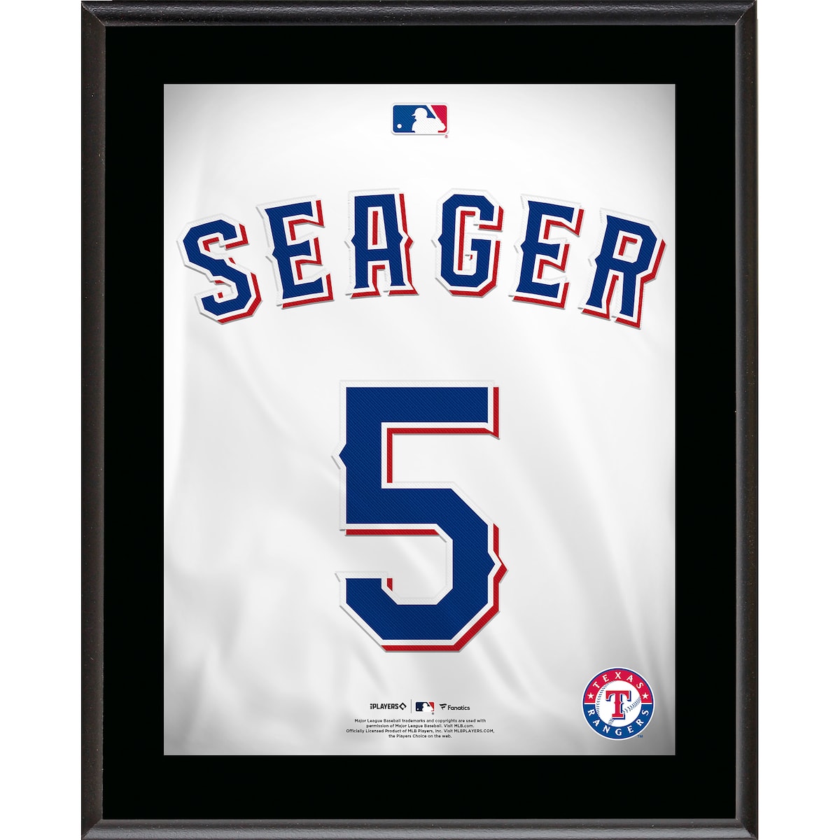 Corey Seager Texas Rangers 10.5" x 13" Jersey Number Sublimated Player Plaque