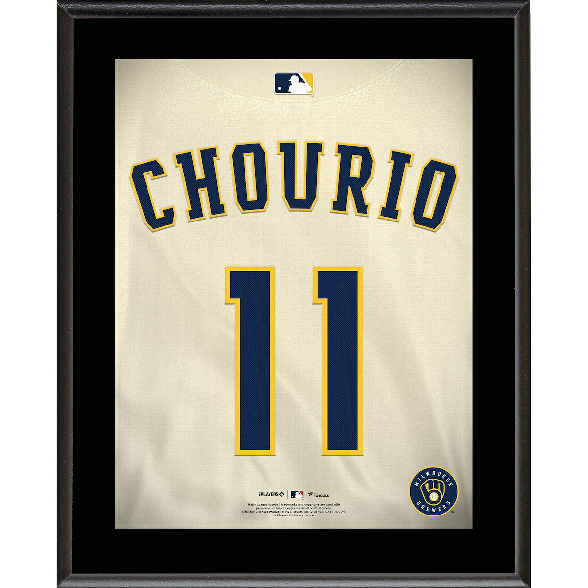 Jackson Chourio Milwaukee Brewers 10.5" x 13" Jersey Number Sublimated Player Plaque