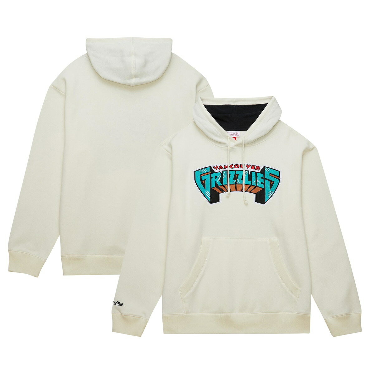 NBA OY[Y vI[o[ p[J[ Mitchell & Nessi~b`FlXj Y N[ (NBA Mitchell & Ness SP24 Men's HWC Vintage Cream Felt Applique PO Hoodie)