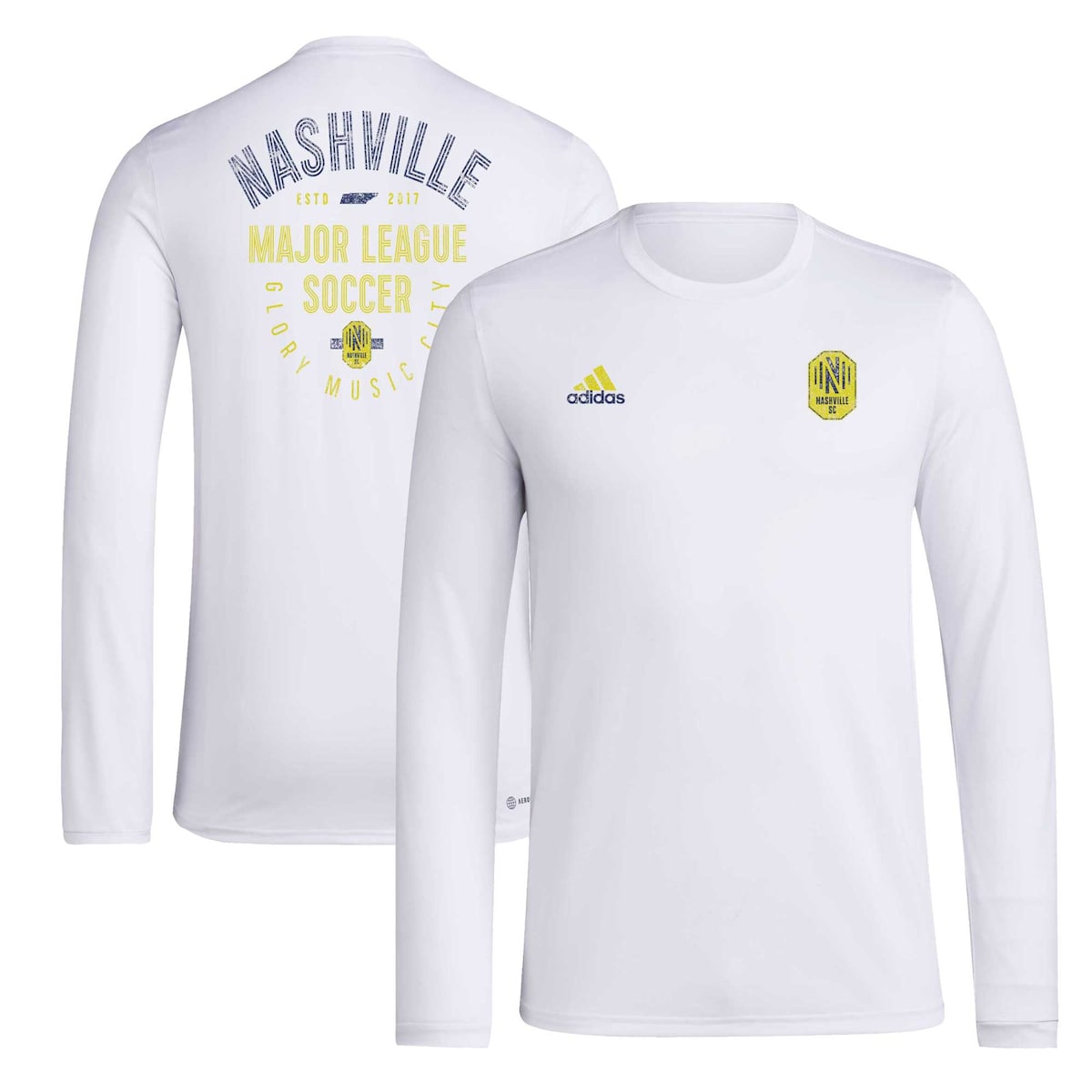 Men 039 s adidas White Nashville SC Local Stoic Long Sleeve T-Shirt