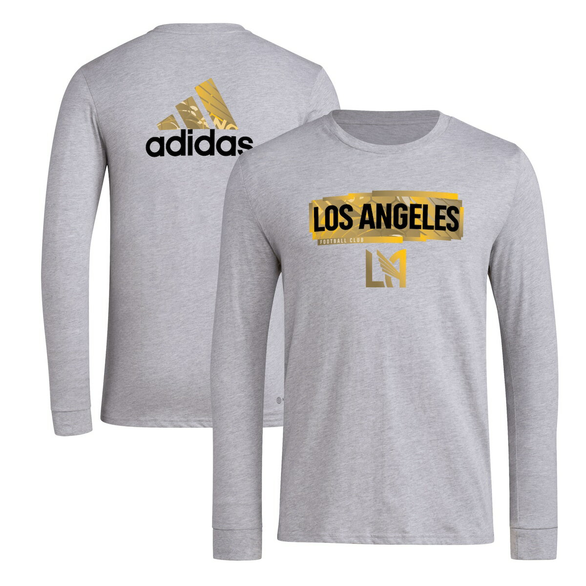 Men 039 s adidas Heather Gray LAFC Local Pop AEROREADY Long Sleeve T-Shirt