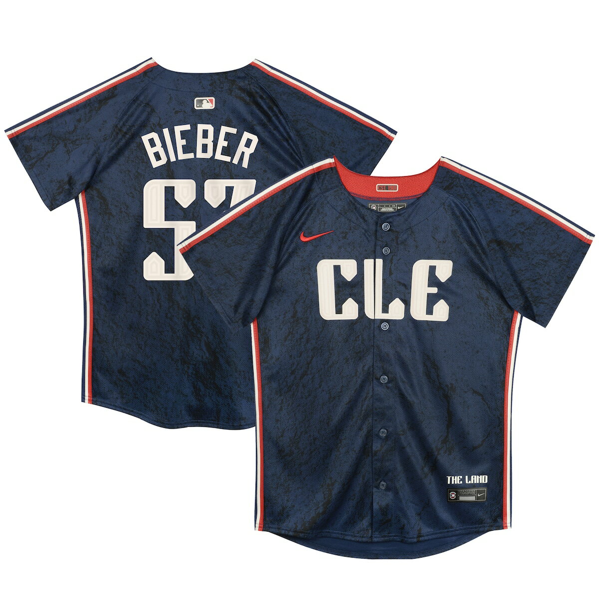 Preschool Nike Shane Bieber Navy Cleveland Guardians 2024 City Connect Limited Jersey