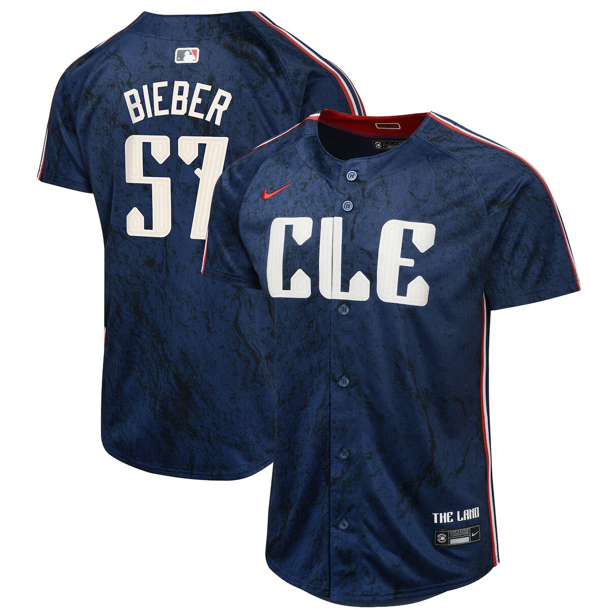 Youth Nike Shane Bieber Navy Cleveland Guardians 2024 City Connect Limited Jersey