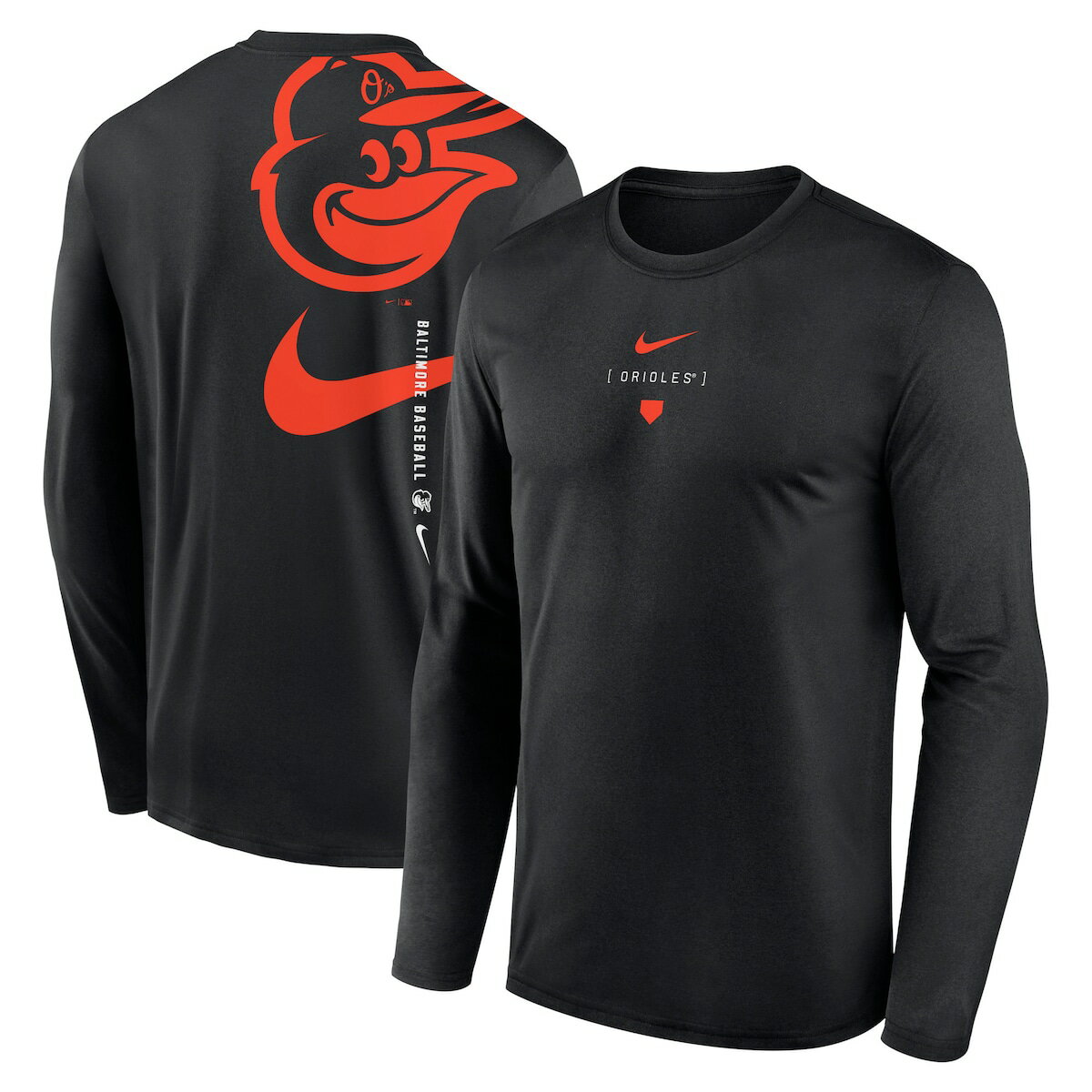 【公式グッズ】MLB オリオールズ Tシャツ Nike ナイキ メンズ ブラック (Men's Nike Large Swoosh Back Legend Tee SP24)