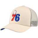 【公式グッズ】NBA 76ers アジャスタブル キャップ Mitchell & Ness/ミッチェル&ネス メンズ クリーム (24 NBA MNC Cream Foam Front Trucker)