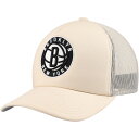 エントリーでポイント 5倍【公式グッズ】NBA ネッツ アジャスタブルキャップ Mitchell & Ness(ミッチェル&ネス) メンズ クリーム (24 NBA MNC Cream Foam Front Trucker)(4)