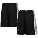 【公式グッズ】NBA スパーズ カジュアル ショーツ Mitchell & Ness/ミッチェル&ネス キッズ ブラック (NBA Youth MNC FA23 HWC Swingman Shorts)