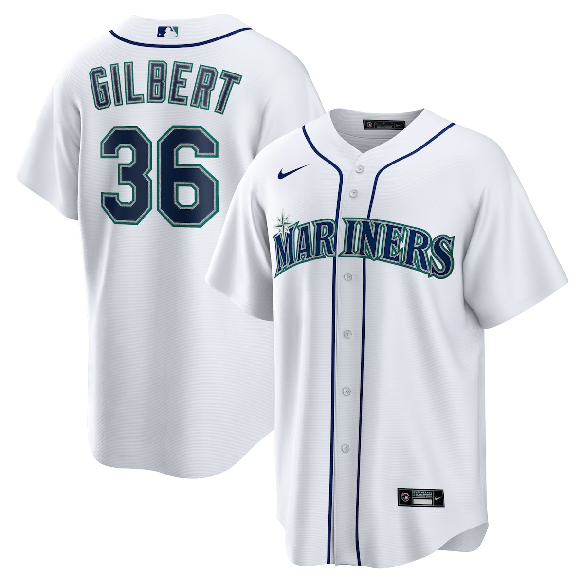 【公式グッズ】MLB マリナーズ ローガン・ギルバート ホーム ユニフォーム （レプリカ） Nike ナイキ メンズ ホワイト (Nike Replica Jersey - April Builds)