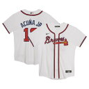 【公式グッズ】MLB ブレーブス ロナルド・アクーニャJr. ホーム ユニフォーム Nike ナイキ トドラー ホワイト (OST Juvenile Home ...