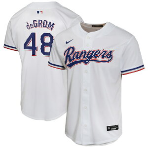 【公式グッズ】MLB レンジャーズ ジェイコブ・デグロム ホーム ユニフォーム Nike ナイキ キッズ ホワイト (OST Youth Home Game Player Jersey)