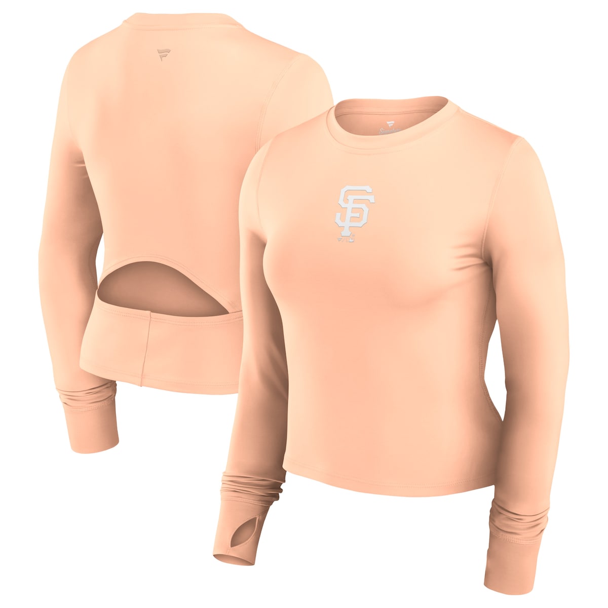 Women's Fanatics Pink San Francisco Giants Studio Fitted Long Sleeve Gym Top