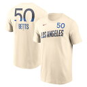 【公式グッズ】MLB ドジャース ムーキー・ベッツ ネーム&ナンバー Tシャツ Nike/ナイキ メンズ クリーム (Nike Fuse N&N Men's City Connect)