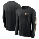 【公式グッズ】NFL セインツ 長袖 Tシャツ Nike ナイキ メンズ ブラック (24 Mens FAN GEAR Nike ALL OUT 2 HIT LST)(4)