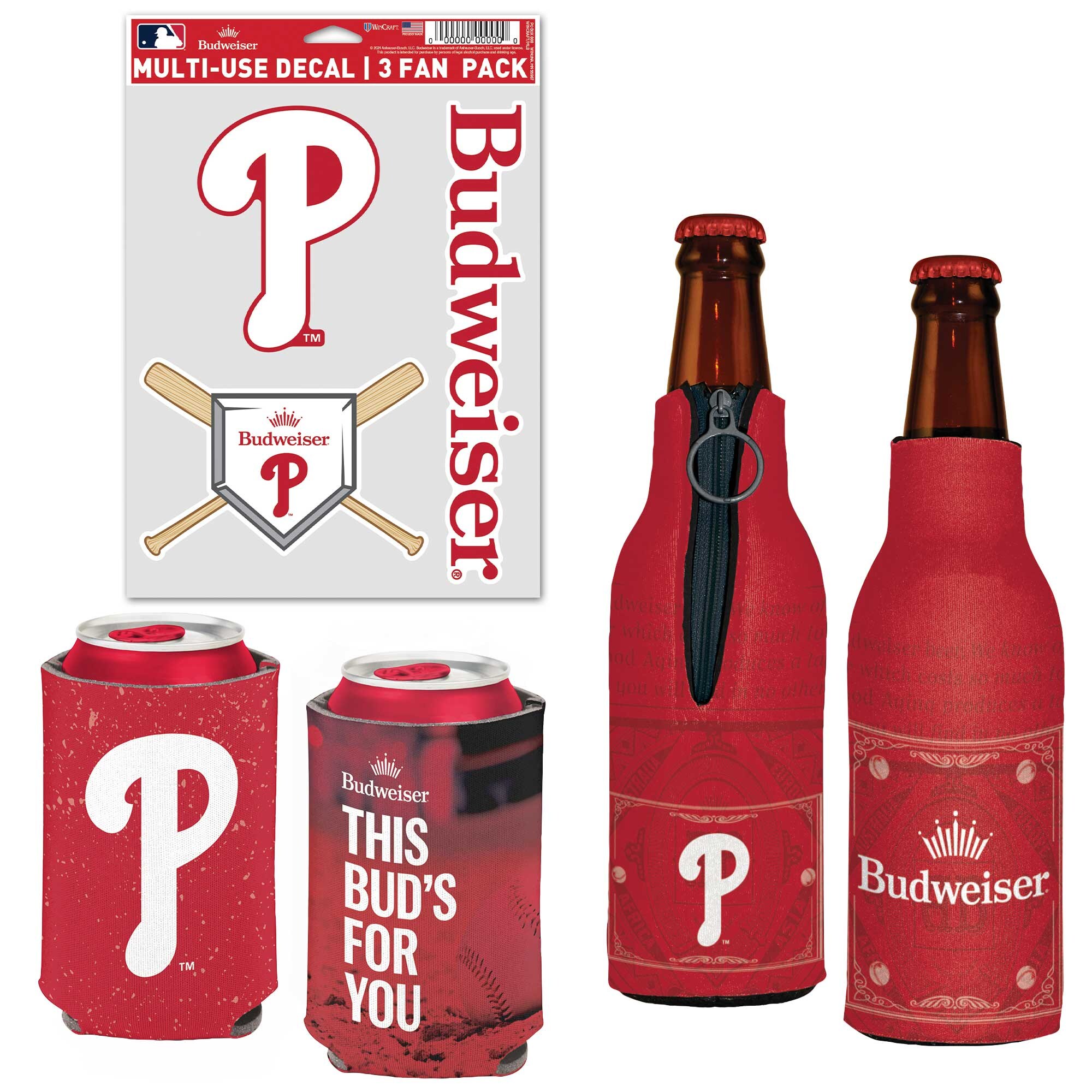 【公式グッズ】MLB フィリーズ 缶クーラー ウィンクラフト (Can Cooler, Bottle Cooler, Decal Pack - ..