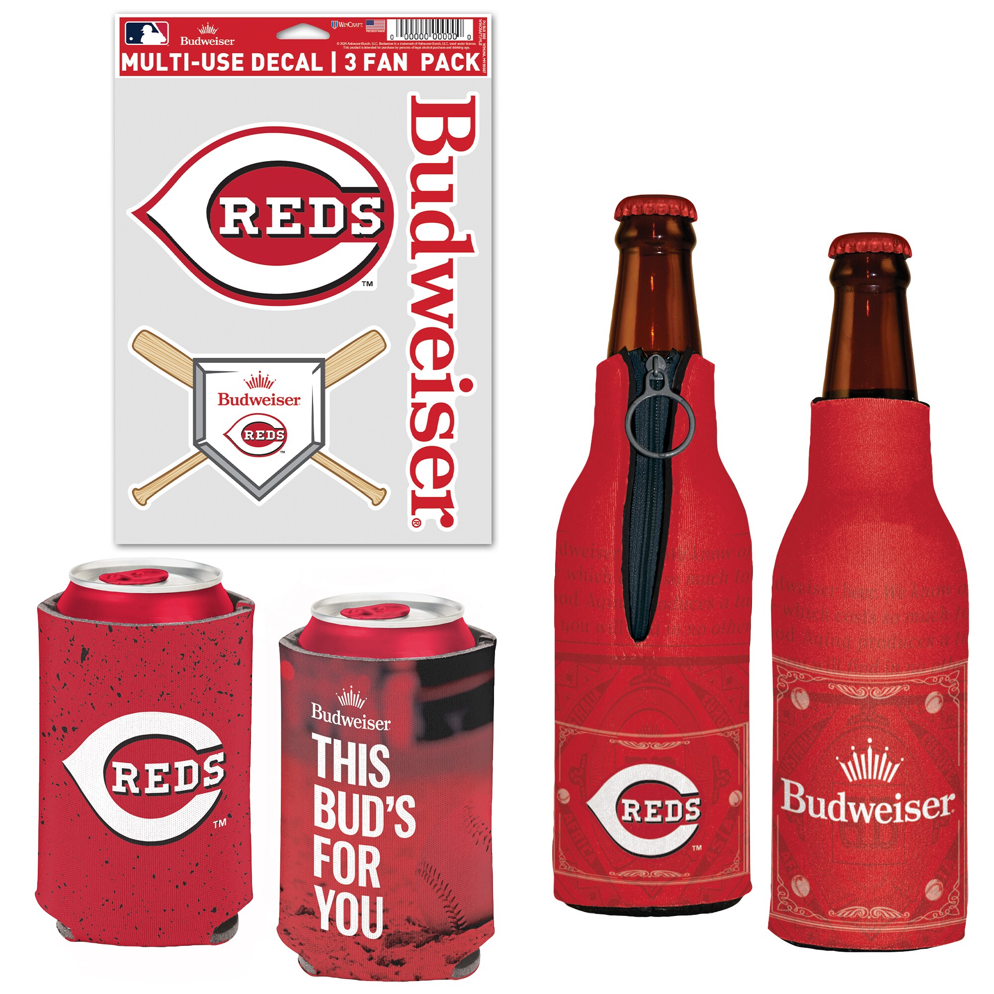 【公式グッズ】MLB レッズ 缶クーラー ウィンクラフト (Can Cooler, Bottle Cooler, Decal Pack - MLB ..